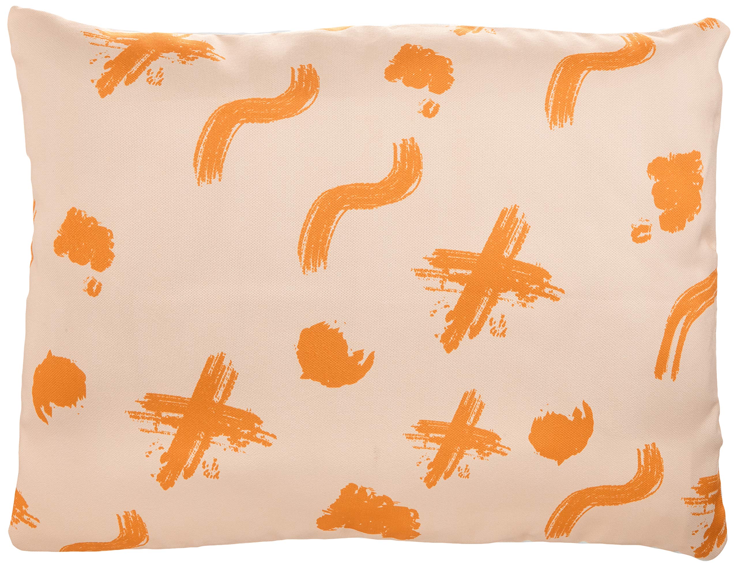 BonaMaison Decorative Cushion Cover, Orange-Off White Throw Pillow Covers, Home Decorative Pillowcases for Livingroom, Sofa, Bedroom, Size: 45X60 Cm - Designed and Manufactured in Turkey