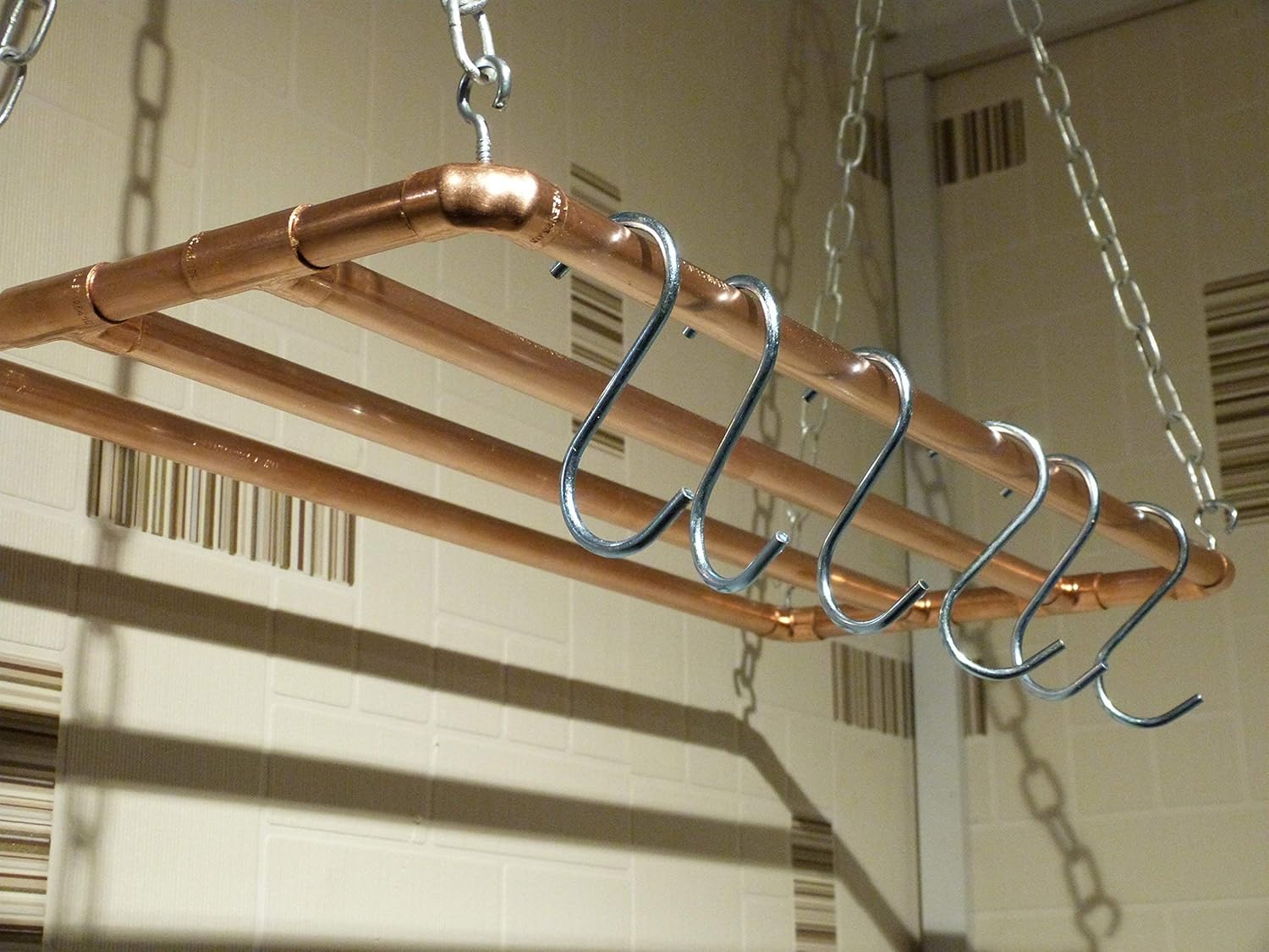 Copper hanging pot rack 500mm x 240mm Amazon.co.uk Handmade