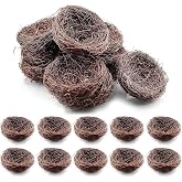 Exasinine 10 Pcs Artificial Bird Nests for Crafts, 5.5 Inch | 10 Rattan Grass Nests, 5.5 Inch, Easter Crafts, Wedding Favors, Patio Garden, Succulent Planter, DIY Terrarium