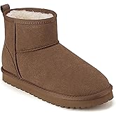 Mishansha Womens Suede Boots Platform Mini Snow Boots Warm Ankle Booties Winter Fur lined short boots