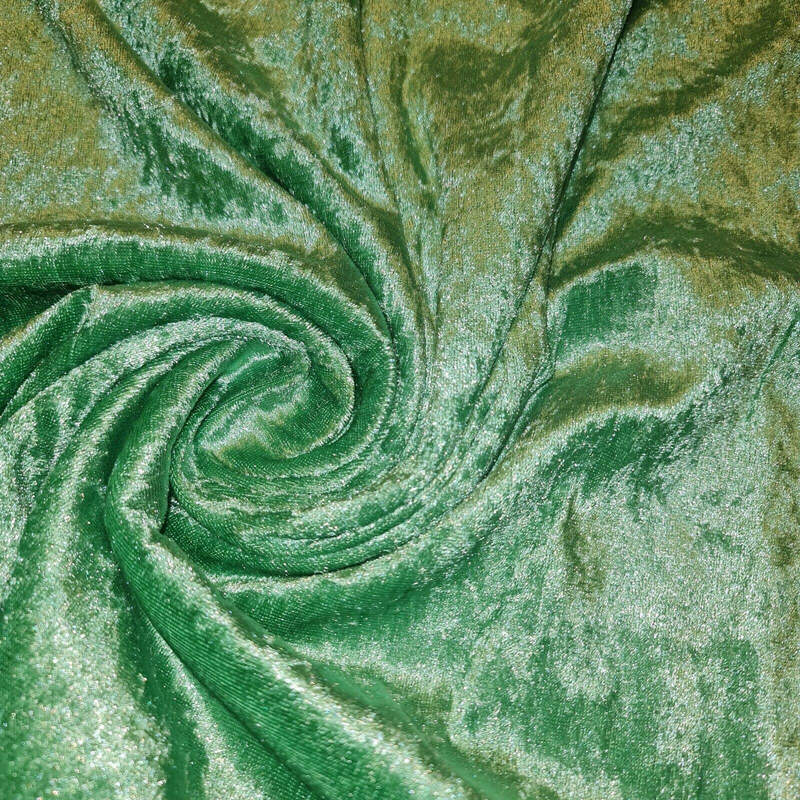EP Premium Crushed Velvet Fabric Craft Stretch Velour Material Extra Wide - 58'' - 150 cm Wide Sold As Pre - Cut Lengths (Jade) (NJK41)
