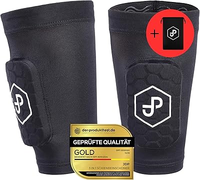 JDP Premium 3in1 Schienbeinschoner, Strumpf mit integriertem Schienbeinschoner (schützendes Pad), hochwertiger Schienbein Schoner inkl. Fußballstutzen, Fußballschoner Fussball Herren Frauen Kinder