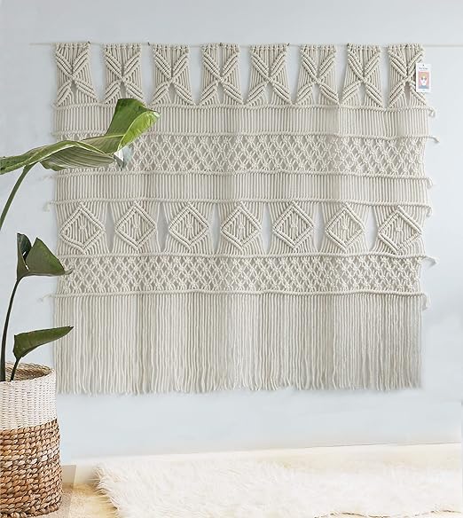 Amazon Com Flber Macrame Wall Hanging Macrame Curtain Panel Boho