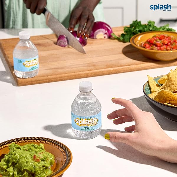 SPLASH REFRESHER LEMON FLAVORED WATER, 8 FL OZ, PLASTIC BOTTLE PACK OF 12