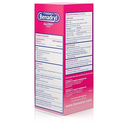 Benadryl ingredients label spray