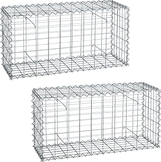 ESTEXO Gabionen im 2er Set 100x50x30 cm, inklusive Spiralen und Distanzhalter