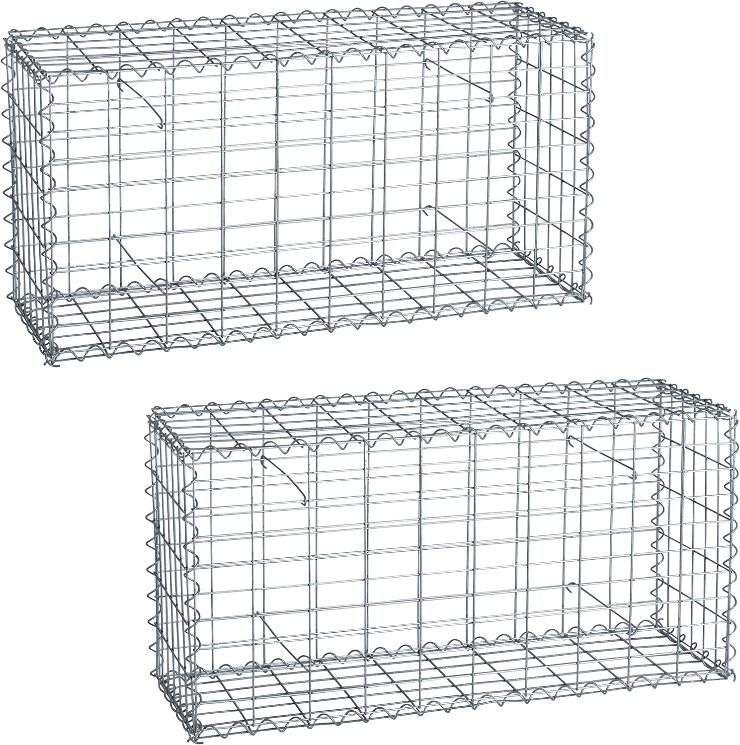 ESTEXO Gabionen im 2er Set 100x50x30 cm, inklusive Spiralen und Distanzhalter