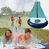 TEAM MAGNUS Slip and Slide - Central Sprinkler and XL Crash pad for Backyard Races (9.5m)
