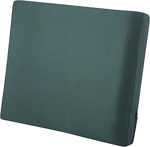 Classic Accessories Ravenna Water-Resistant 21 x 20 x 4 Inch Patio Back Cushion, Mallard Green