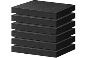 Desunqin 6 PCS Pick Apart Foam Insert- 16 X 12 X 2 Inch Pluck Pre-Cubed Foam Tray Pick and Pluck Foam Sheets- Black (6pcs)