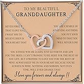 MAE2M To My Granddaughter Necklace - Forever Love Necklace For Granddaughter - Gifts From Grandma & Grandpa, Graduation, Birthday & Christmas