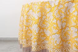 Ridhi Saffron Yellow 100% Cotton Round 60