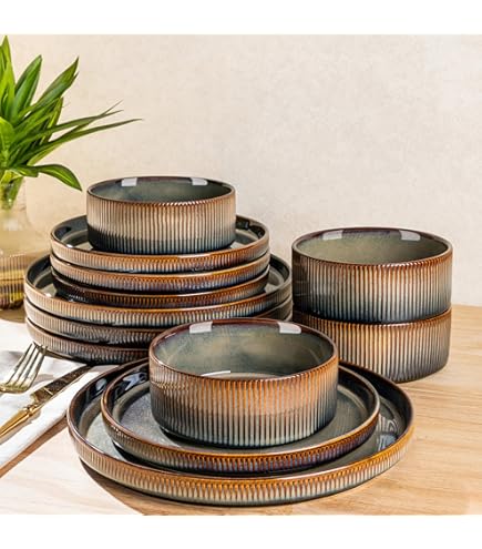 Amazon.com | Moritz & Moritz 12 Piece Stoneware Dinnerware Set for