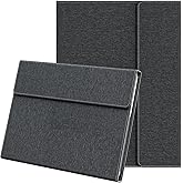 Forubar Laptop Case for Microsoft Surface Pro 1st Edition 12-inch, PU Leather Tablet Protective Cover with Multi-Angle Built-in Kickstand & Pen Holder, (Black)