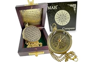 Handmade Religious Brass Compass Gift with Engraved & Embossed Faith Messages – Inspirational Christian Religious Gift Keepsa