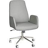 Amazon Brand – Rivet High-Back Adjustable Swivel Office Chair with Chrome Metal Base, 17.9"W, Gray