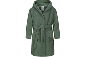 Childlike Me Boys Girls Teenagers Hooded Bathrobe Soft Towel Robe Kids Terry Cloth Spa Robes Sleepwear for Kids 5-16 Years