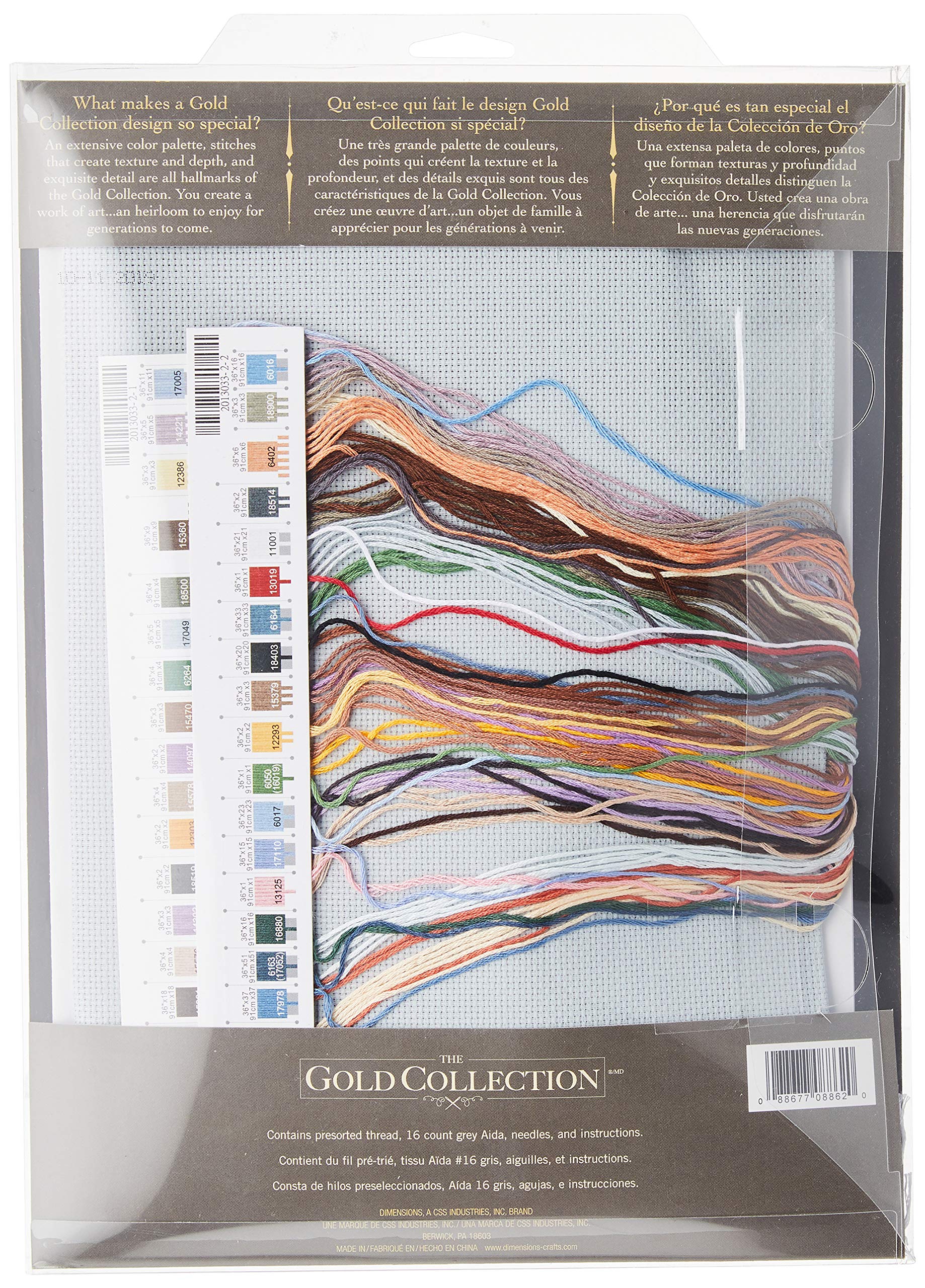 Dimensions"Winter's Hush Counted Cross Stitch Kit, Multi-Colour,Gold,40 x 25 cm