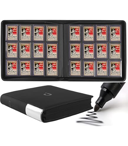 Amazon.com: Ultra Pro Premium PRO-BINDER Padded Leatherette 9-Pocket Album  with Center Window for Pokemon, YuGiOh, Magic Cards and Photocards! Also  for Baseball & Sports Cards! : Office Products