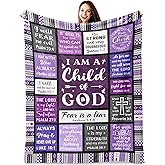 Atokker Gifts for Christian women, Baptism Gifts for Girl, Gifts for Catholic Women, Inspirational, Religious Birthday Gifts for Women, I Am a Child of God Blanket, Confirmation Gift for Girls 60"x50"
