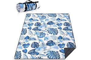 Supfitness Extra Large Picnic Blankets Waterproof Foldable (60 "x 80") Beach Blanket Waterproof Sandproof,3-Layer Thicking Mat Outdoor Packable Camping Blanket