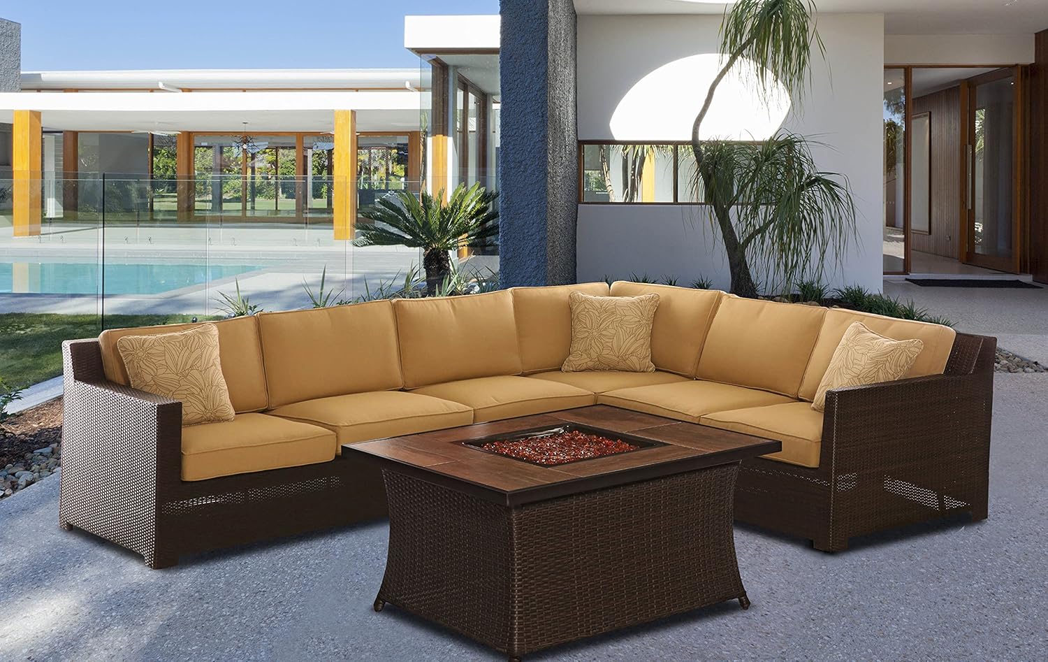 Amazon Com Hanover Metro6pcfp Tan A Metropolitan 6 Piece Fire