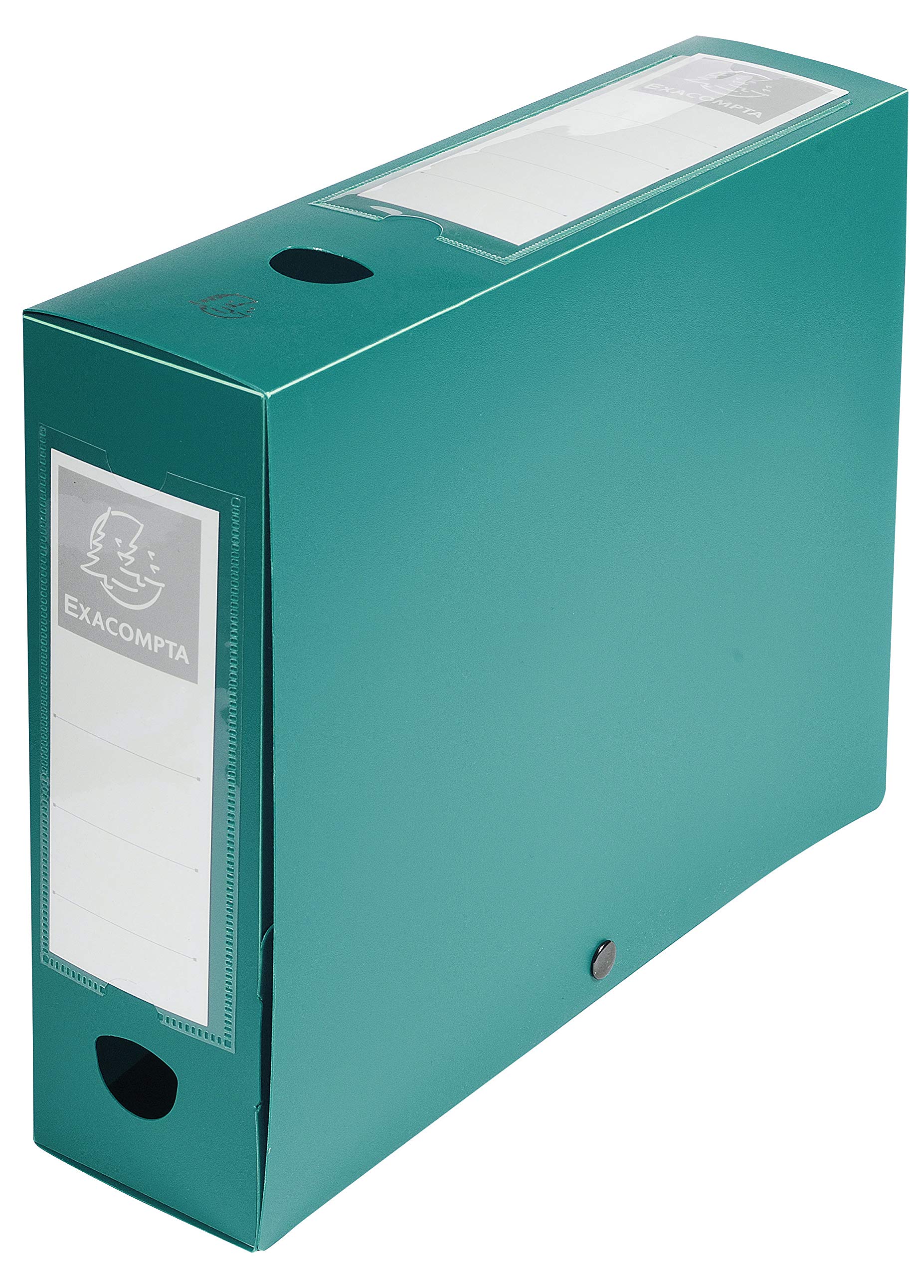 Exacompta - Ref. 59833E - 10 snap-on filing boxes 80mm back opaque 7/10th polypropylene - green