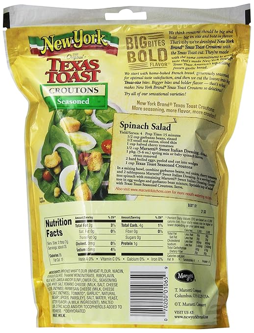 30 Texas Toast Nutrition Label