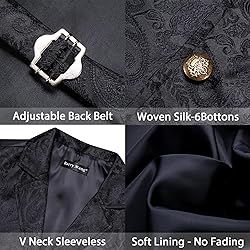 Barry.Wang Black Victorian Vest Loki Men Costume