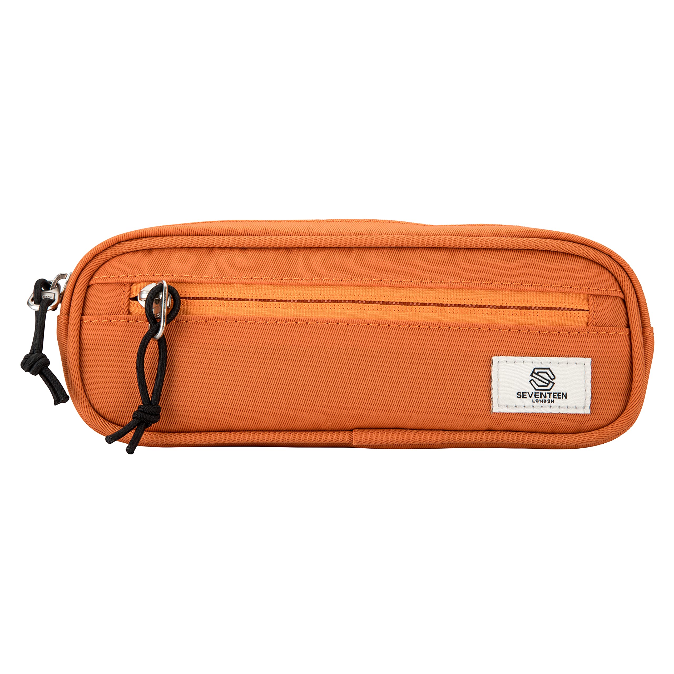 SEVENTEEN LONDON – Modern Urban Orange 'Mitcham' Pencil Case in a Classic Slim Simple Design – Perfect for School