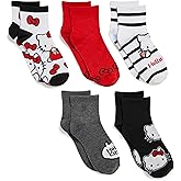 Hello Kitty womens 5 Pack Clean Ribbed Short Ankle Socks