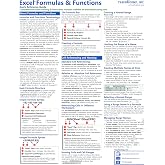 Microsoft Excel Formulas and Functions Laminated Quick Reference Training Tutorial Guide Cheat Sheet (Instructions and Tips)