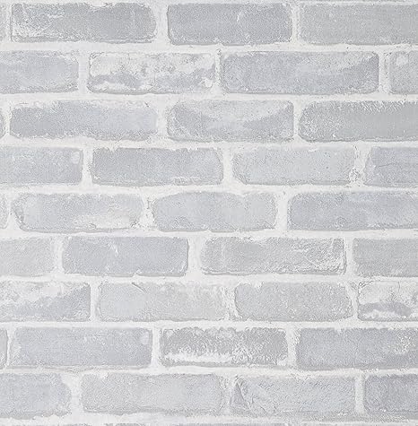 Amazon Arthome レンガ壁紙 8 X 224インチ 自己粘着ホワイトライン 剥がして貼る 防水ビニール壁カバー キッチン壁キャビネット ヴィンテージ家具棚ライナー 引き出しデスクのホーム装飾 壁紙