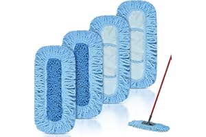 4 Pack Reusable Dust Mop Heads Compatible with O-Cedar Dual-Action Microfiber Sweeper Dust Mop