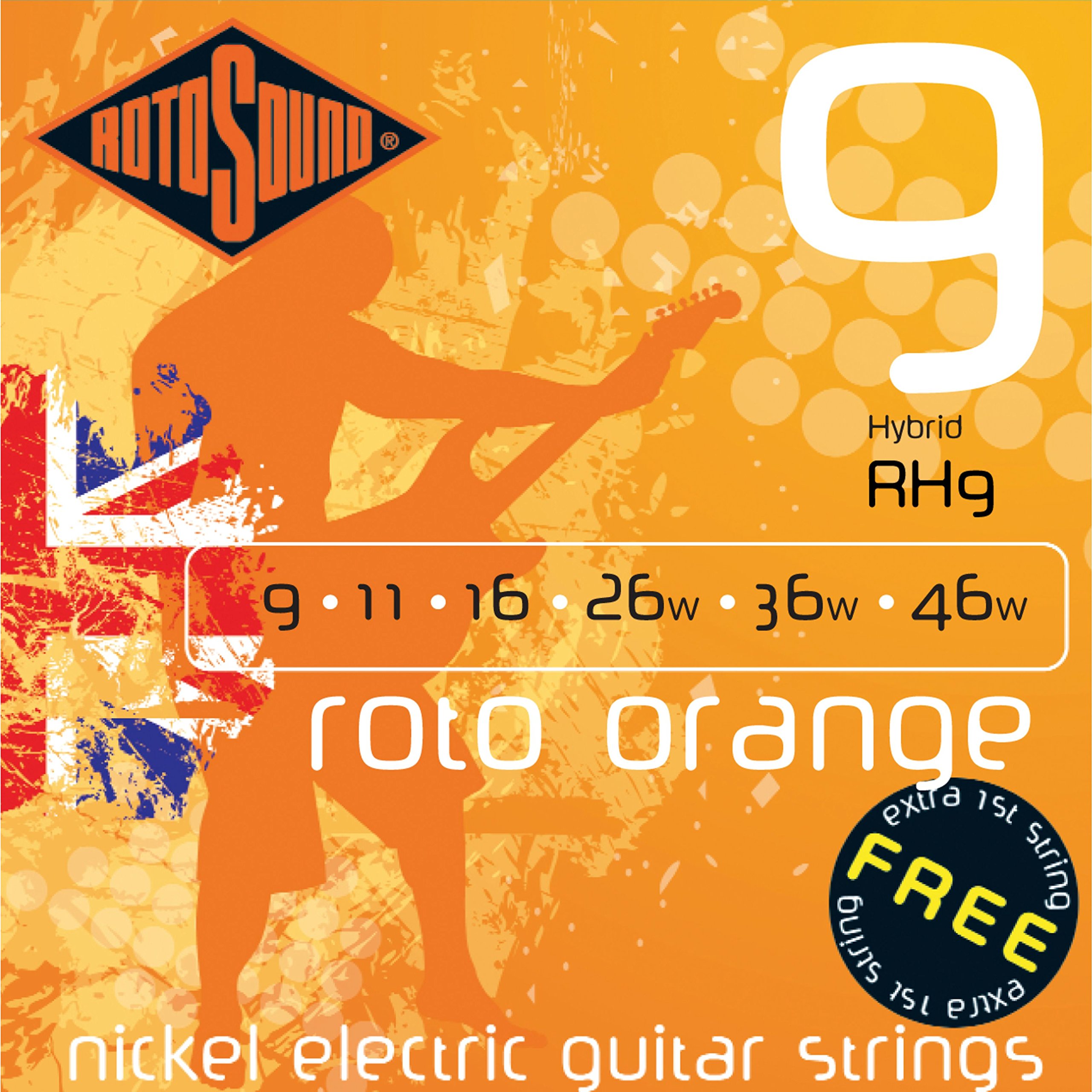 Rotosound RH9 Nickel Hybrid Gauge Electric Guitar Strings (9 11 16 26 36 46)