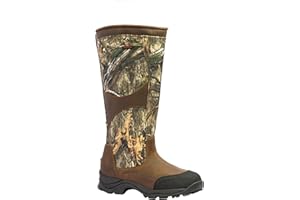 GOODVILLE PreyMaster Men's Waterproof Snake Boots - Puncture and Slip-Resistant, Knee High Pull On Snake Shoes for Men - 17 Inches Height, Comfortable Rubber sole, Premium Breathable Leather with Mossy Oak Camo, Made with SnakeGuard Extreme Material, Hunting Boot with Zipper