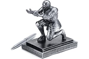 ThreeH Executive Knight Pen Holder for Office Desk Organizer with A Pen for Best Gift to Friend Gray