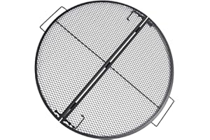 Lineslife X-Marks Fire Pit Cooking Grill Grates Portable, Heavy Duty Folding Round Campfire Grill Grate, Firepit Grill Grate with Handles for Outdoor BBQ Picnic, Black 30 Inch