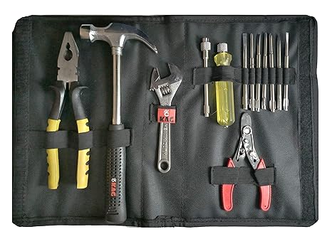 Kag HK103 Home Hand Tool Kit-1 Pc of 1/2 Lb Claw Hammer,1 Pc 8 Combination Plier(Yellow Black),1 Pc of Screw Driver Set,1 Pc of 6 Adjustable Wrench & 1 Pc of Wire Cutter/Striper