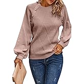 AOVDE Women's Batwing Long Sleeve Sweaters Fall Winter Crewneck Ribbed Knit Warm Tunic Pullover Jumpers Tops