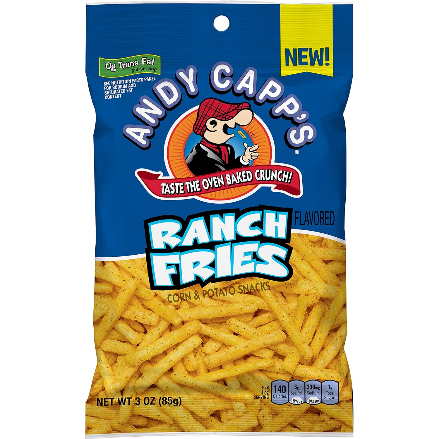 Andy Capp's Ranch Fries Snacks, 3-oz Bag (Pack of 12)