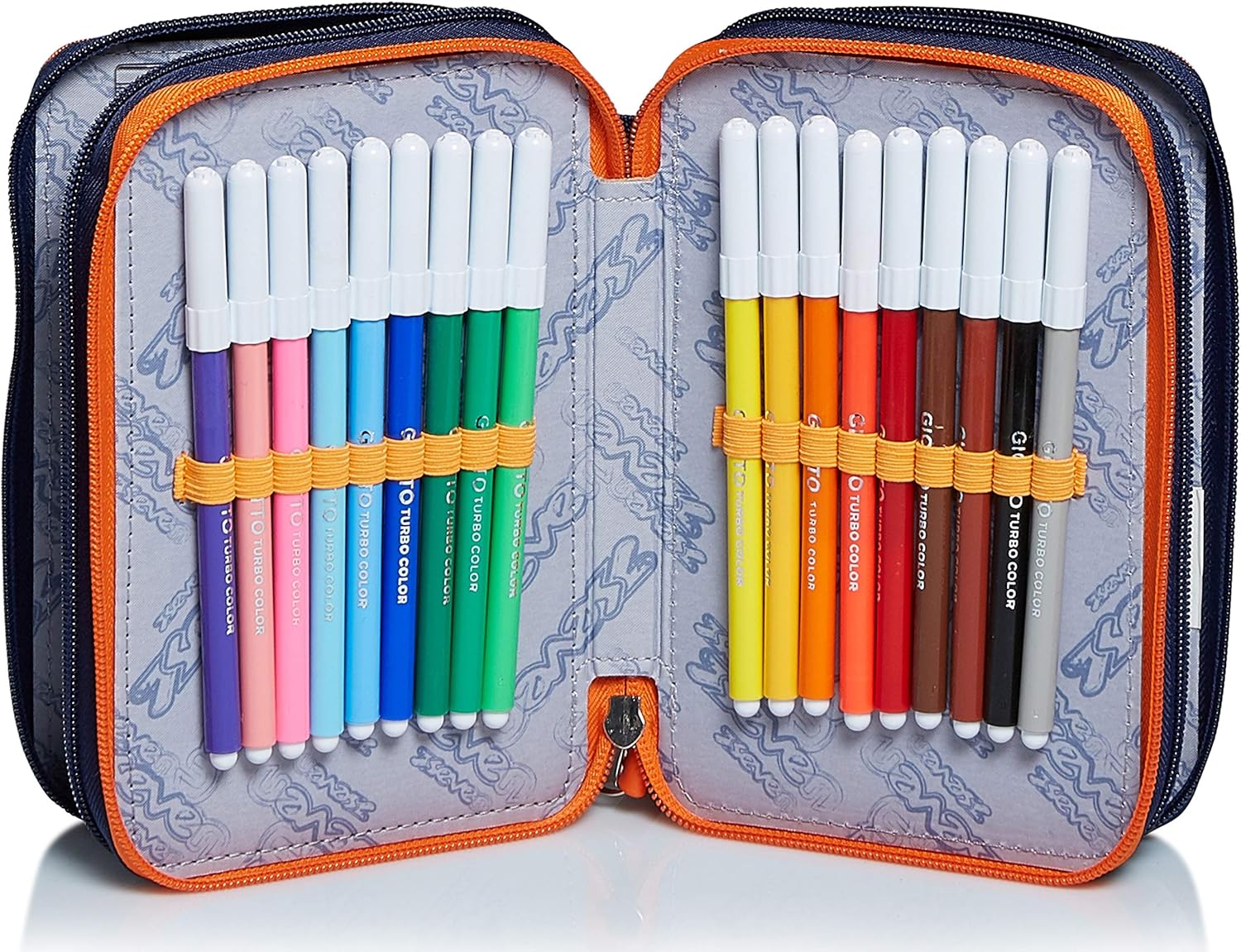 Seven Fly Stars, 3 Compartment Pencil Case, Unisex Pens, Children's, Blue, One Size, 20x12,5x7 cm - Image 5
