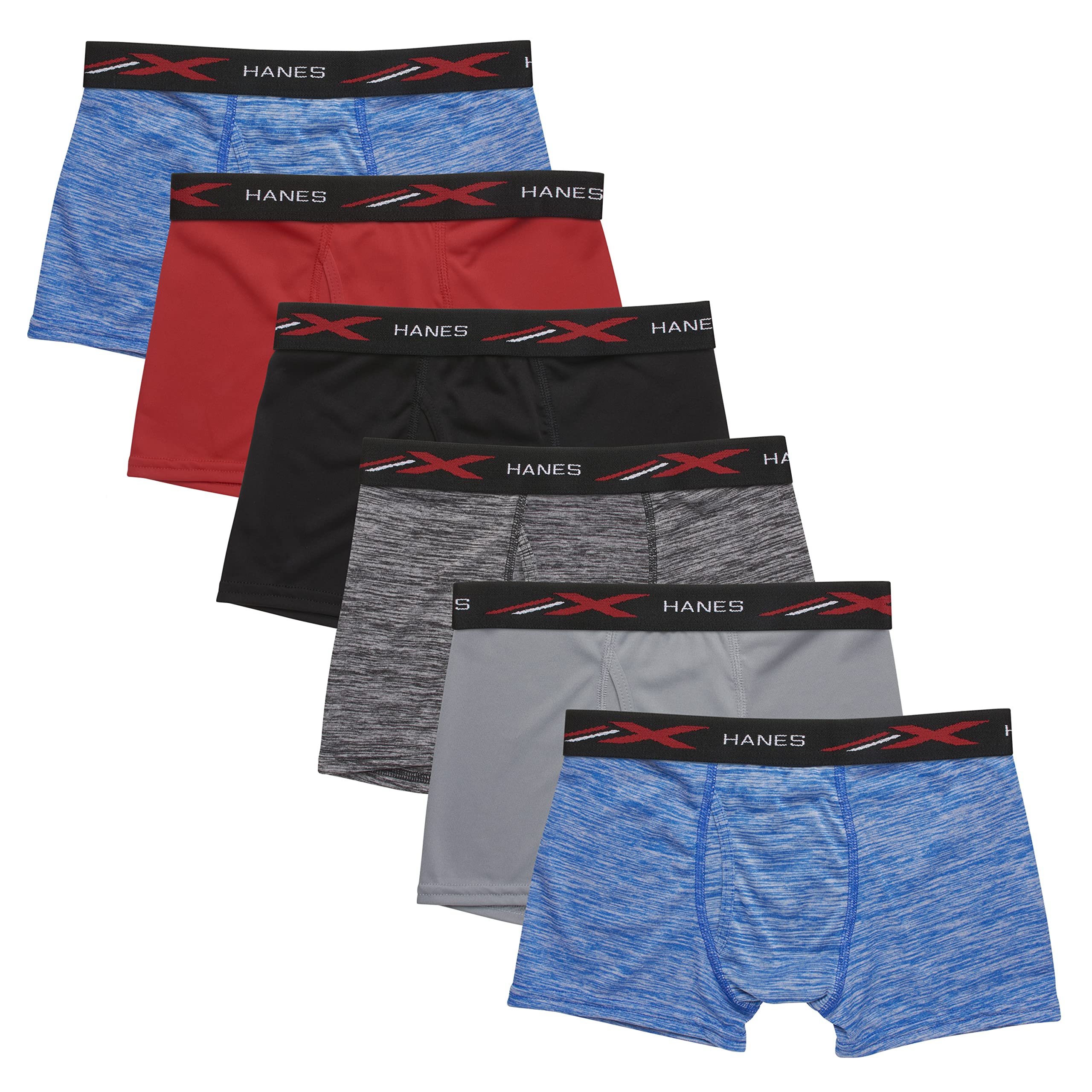 Hanes Boys X-Temp Boxer Briefs 5-Pack - Moisture-Wicking Stretch Underwear With Temperature Control