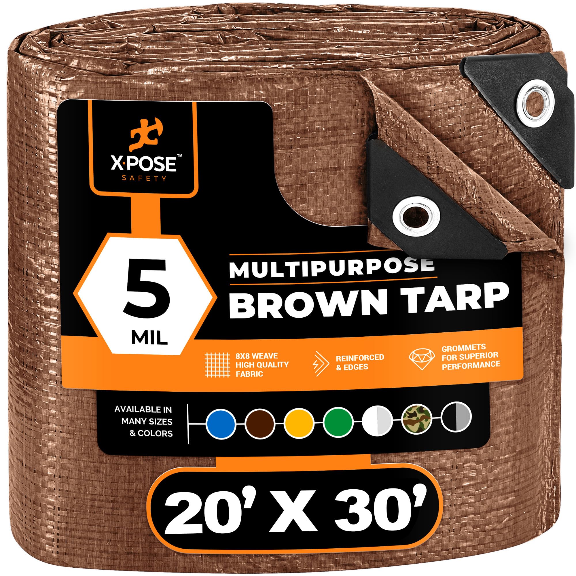 Photo 1 of ** may be the correct size**
Multipurpose Protective Cover Brown Poly Tarp 20' x 30' - Durable, Water Resistant, Weather Resistant - 5 Mil Thick Polyethylene - by Xpose Safety