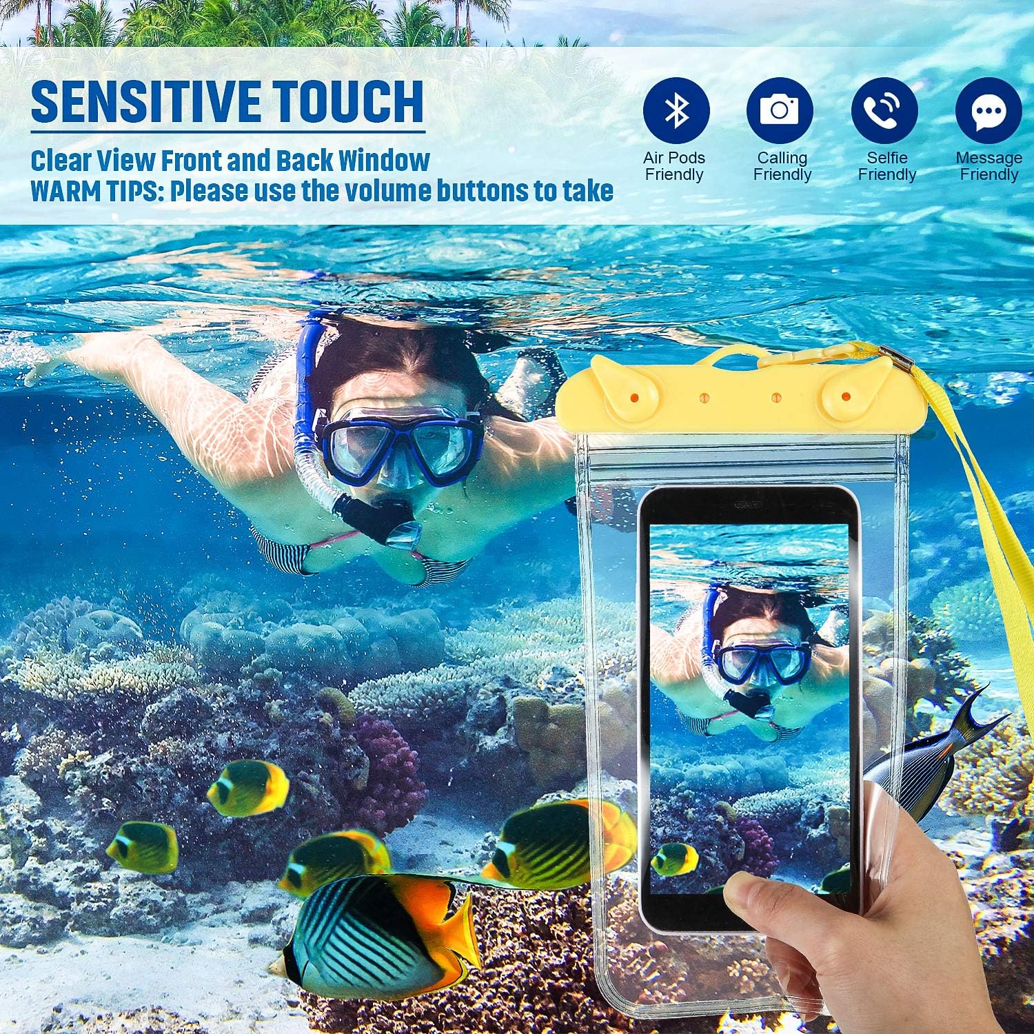 Frienda 12 Pieces Universal Waterproof Phone Pouch Underwater Case Clear Cellphone Dry Bag with Lanyard Outdoor Beach Swimming Snorkeling Bag for Smartphone up to 6.9 Inch - Image 5