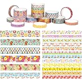 Naler Washi Tape Set, 18 Rolls, 3.3 Yards/Roll, 2 Sizes | Fruits, Animals &amp; Flowers Patterns, Decorative Masking Tape, For Spring Arts DIY Craft Scrapbook Journal Supplies