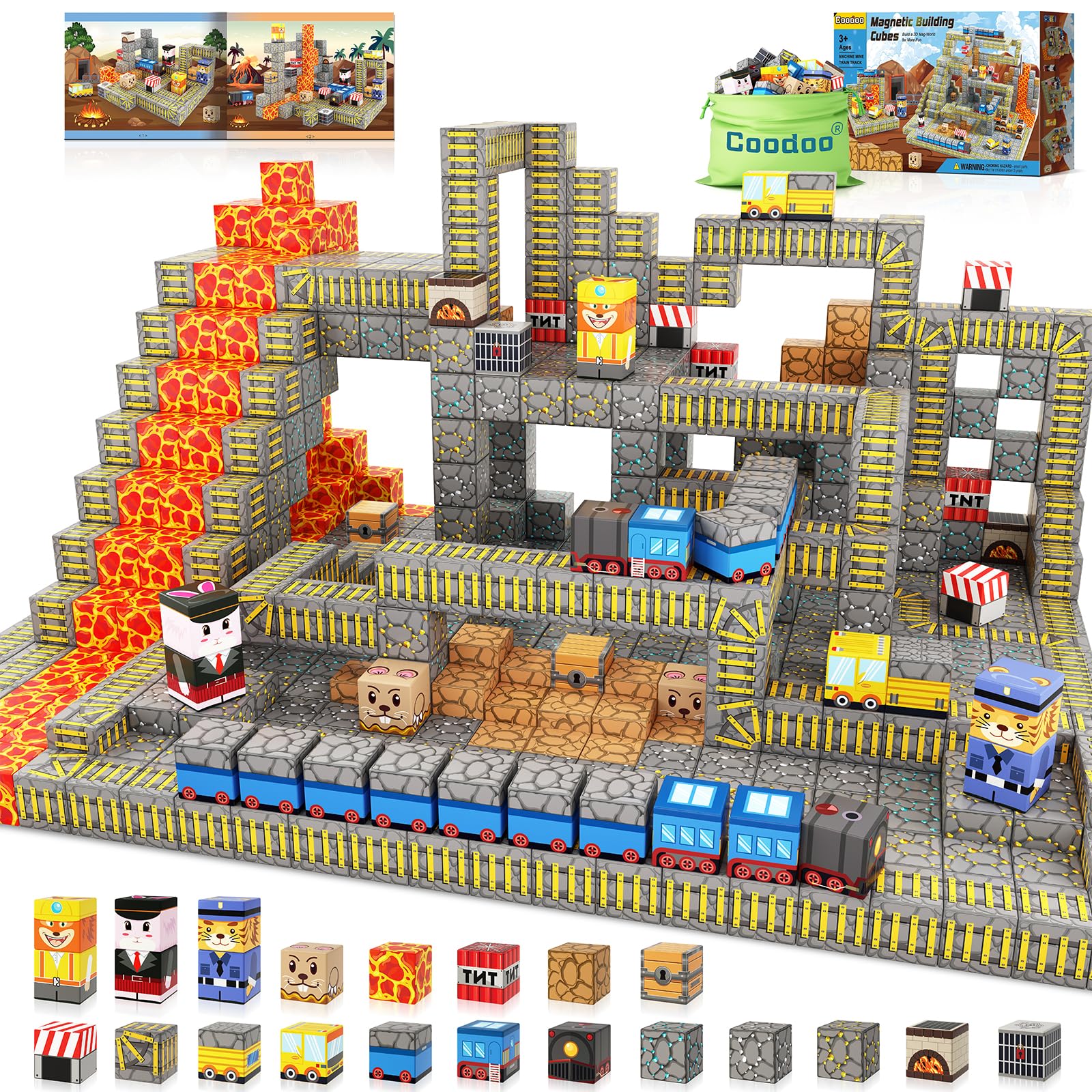 Minecraft Magnetic Block Build Simple Machine Mua Coodoo Magnetic Blocks - Build Mine Magnet World Mine Train Track ...