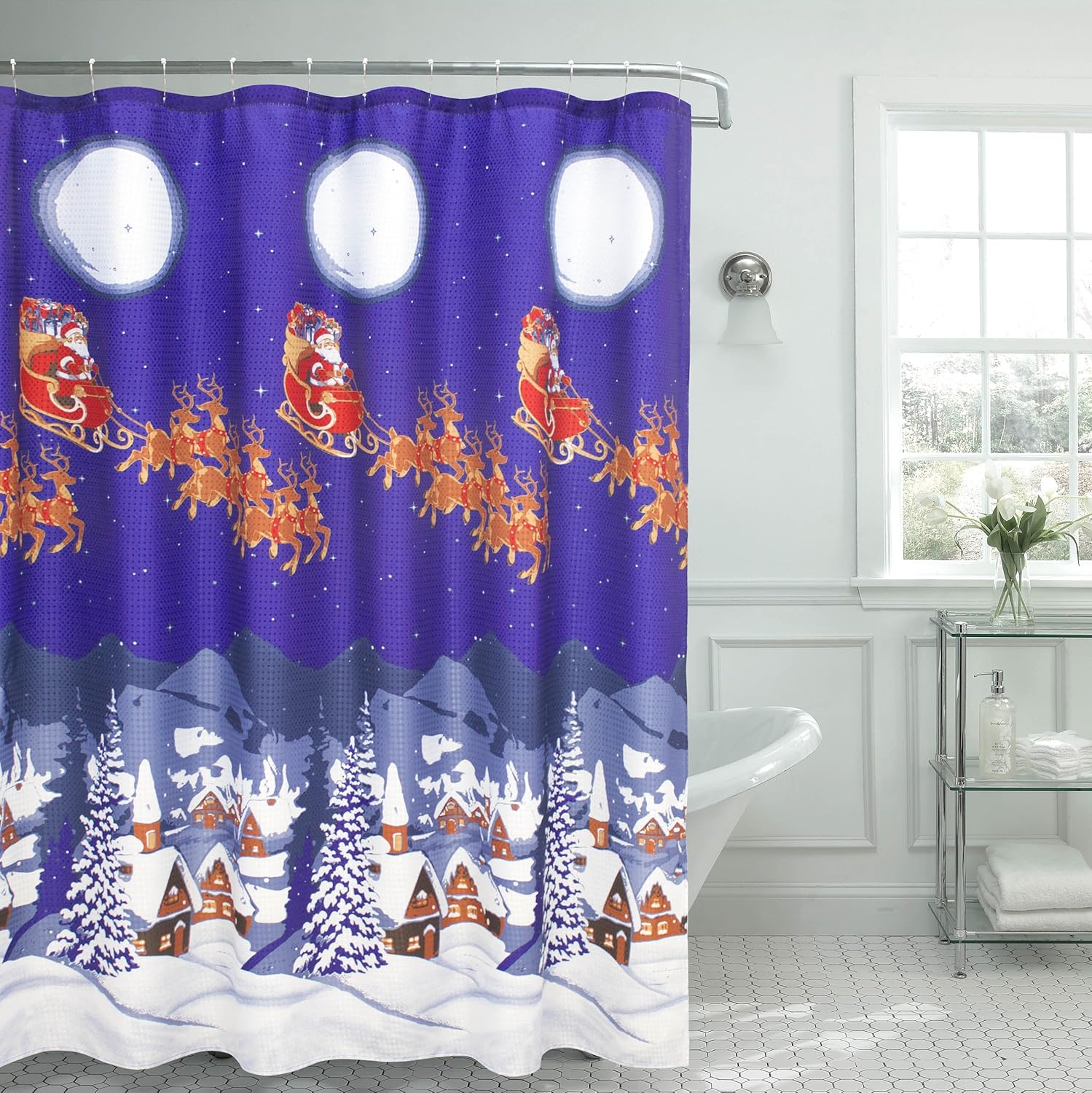 Amazon Com Creative Home Ideas Christmas Santa Textured Shower