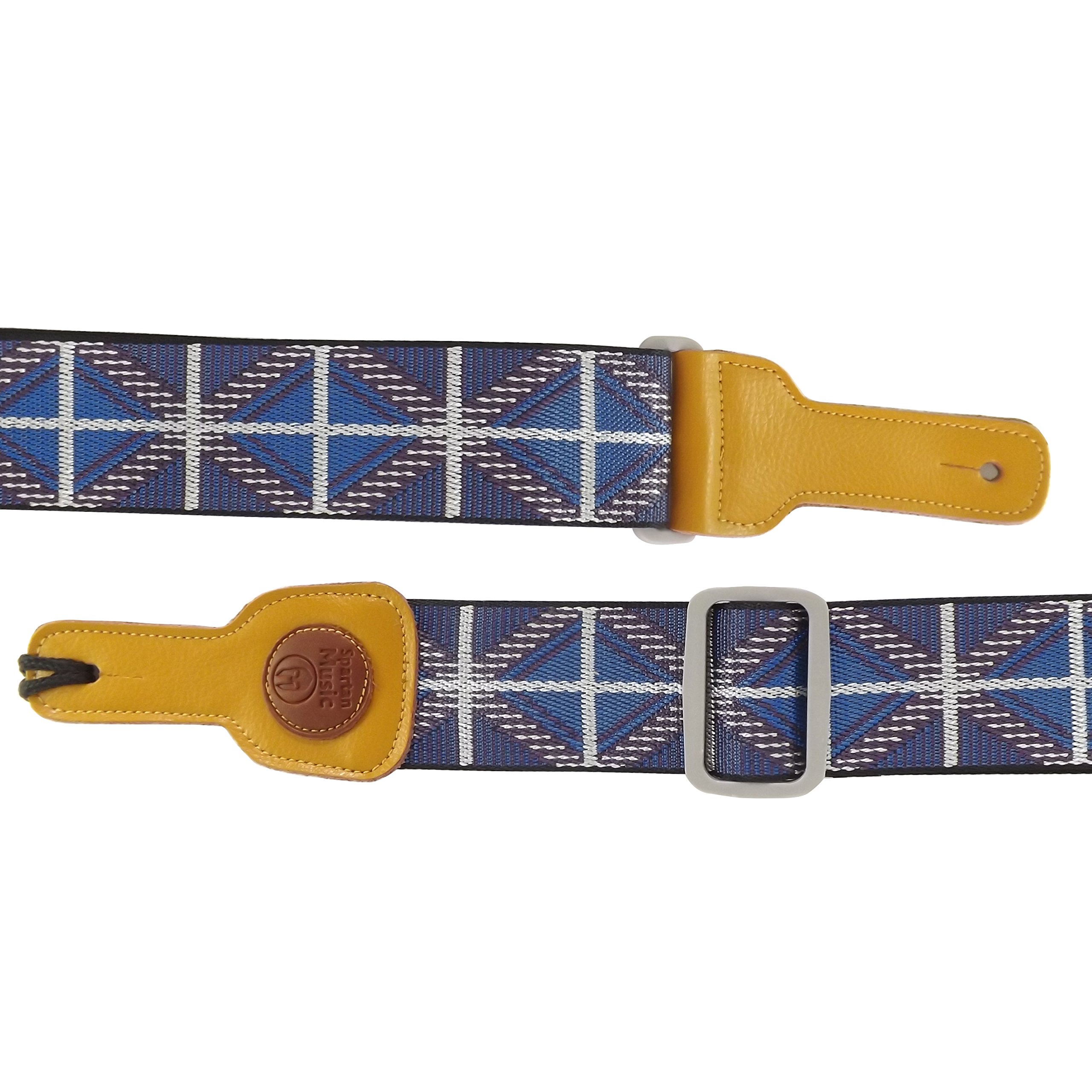 Tribal/Zulu/Aztec Acoustic, Electric, Classical Soft Feel Guitar Strap (Blue/Purple)