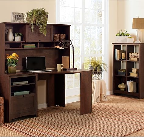 Amazon.com: Bush Muebles Buena Vista esquina computadora con la 6 Cubo